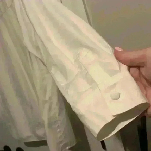 Vintage Basic Editions White Button Down size L Thanksgiving Blouse Embroidery - Picture 9 of 10